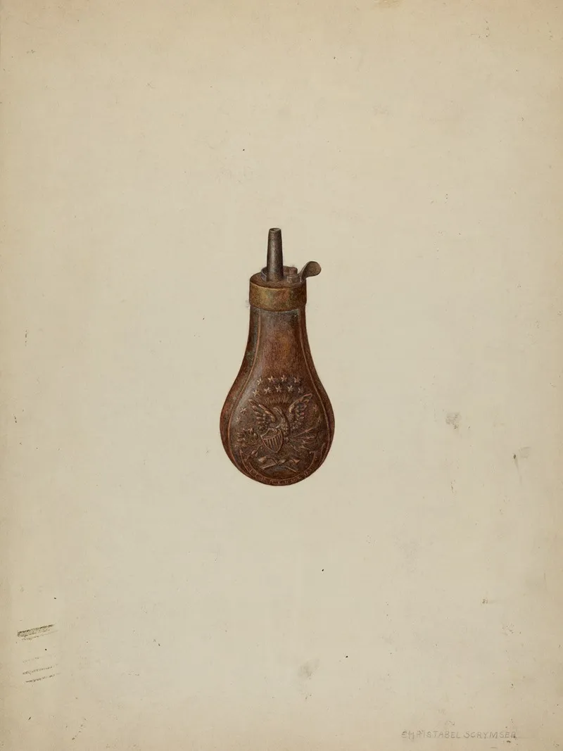 Gun Powder Flask by Christabel Scrymser - Canvas Print