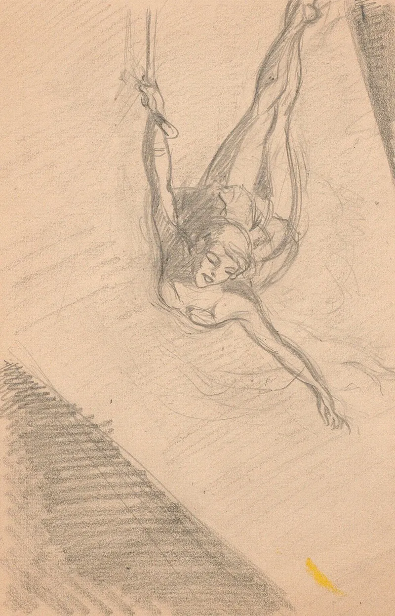 Gymnaste A La Corde by Louis de Fleurac - Canvas Print