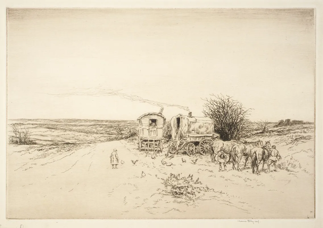 Gypsies Epsom Downs by Kerr Eby - Canvas Print