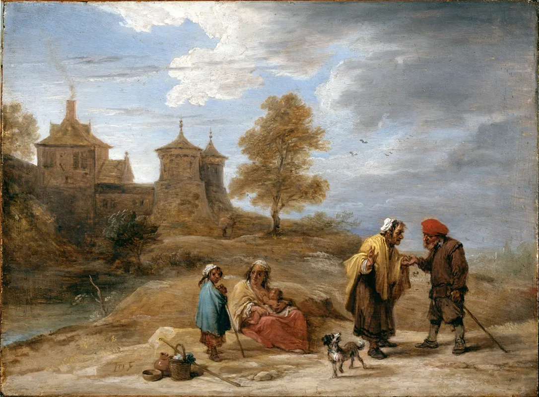 Gypsies In A Landscape by David Teniers The Younger - Canvas Print
