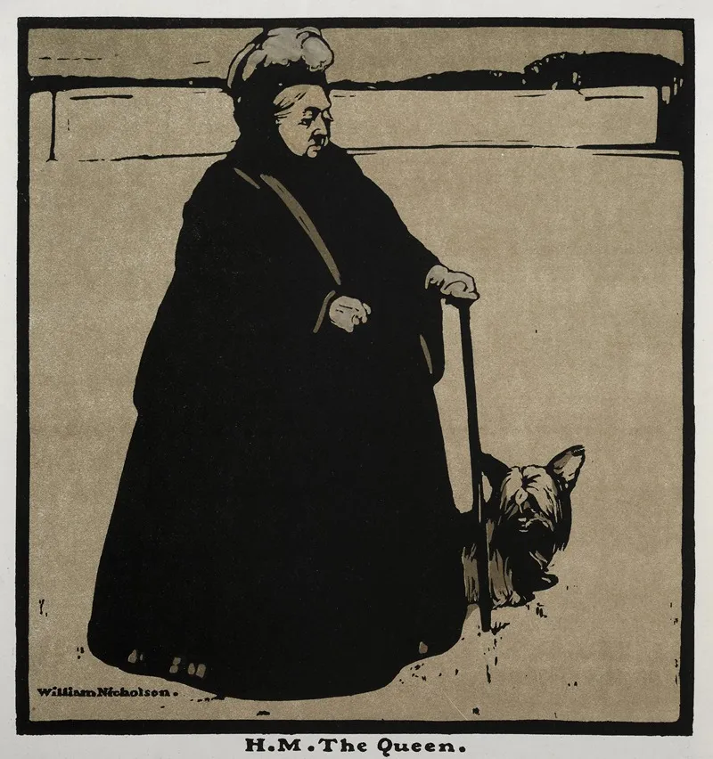 H M The Queen by William Nicholson - Canvas Print