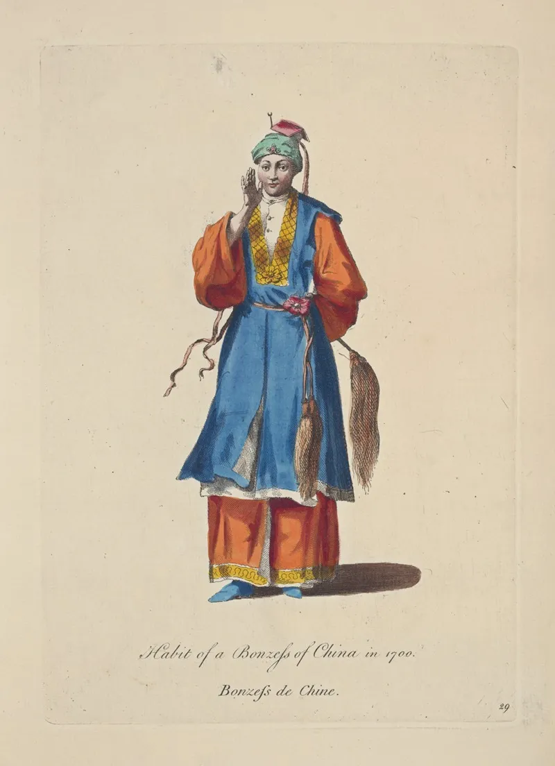 Habit Of A Bonzess Of China In 1700 Bonzess De Chine by Charles Grignion - Canvas Print