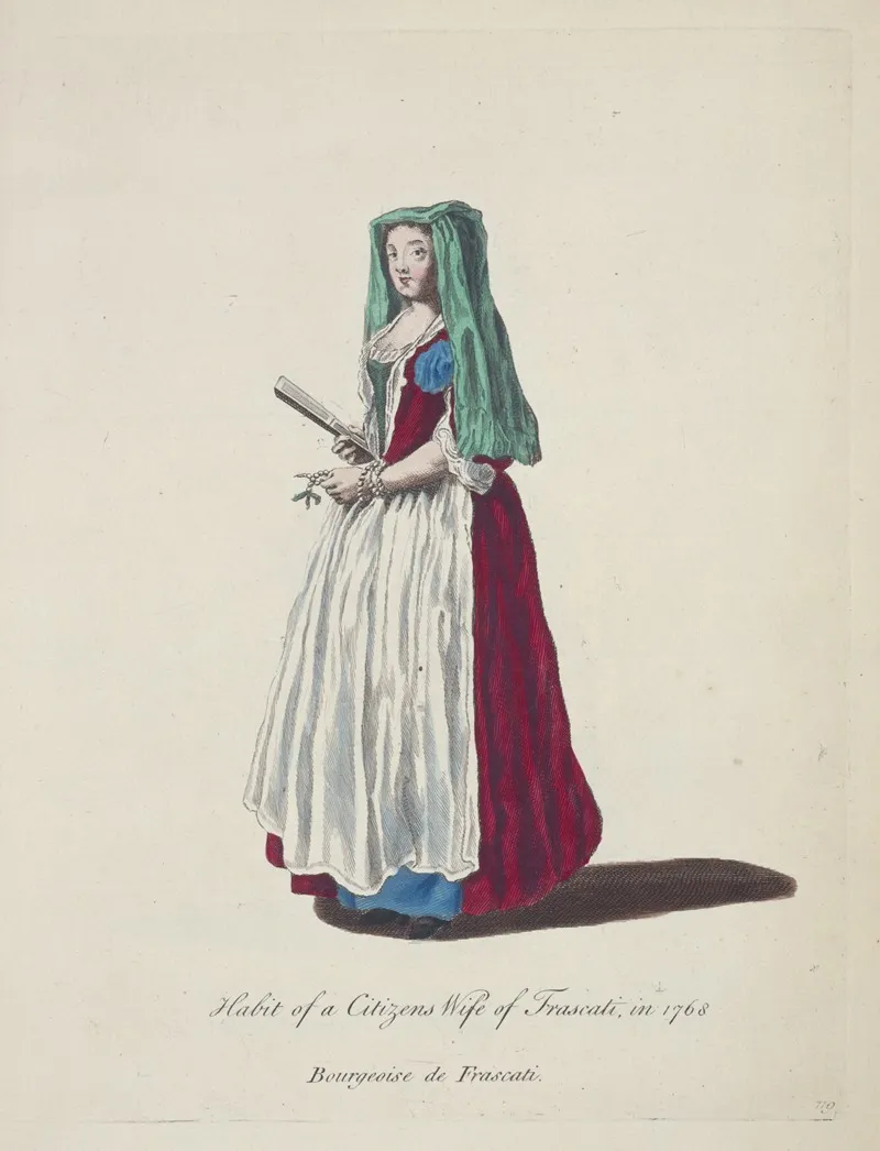 Habit Of A Citizens Wife Of Frascati In 1768 Bourgeoise De Frascati
