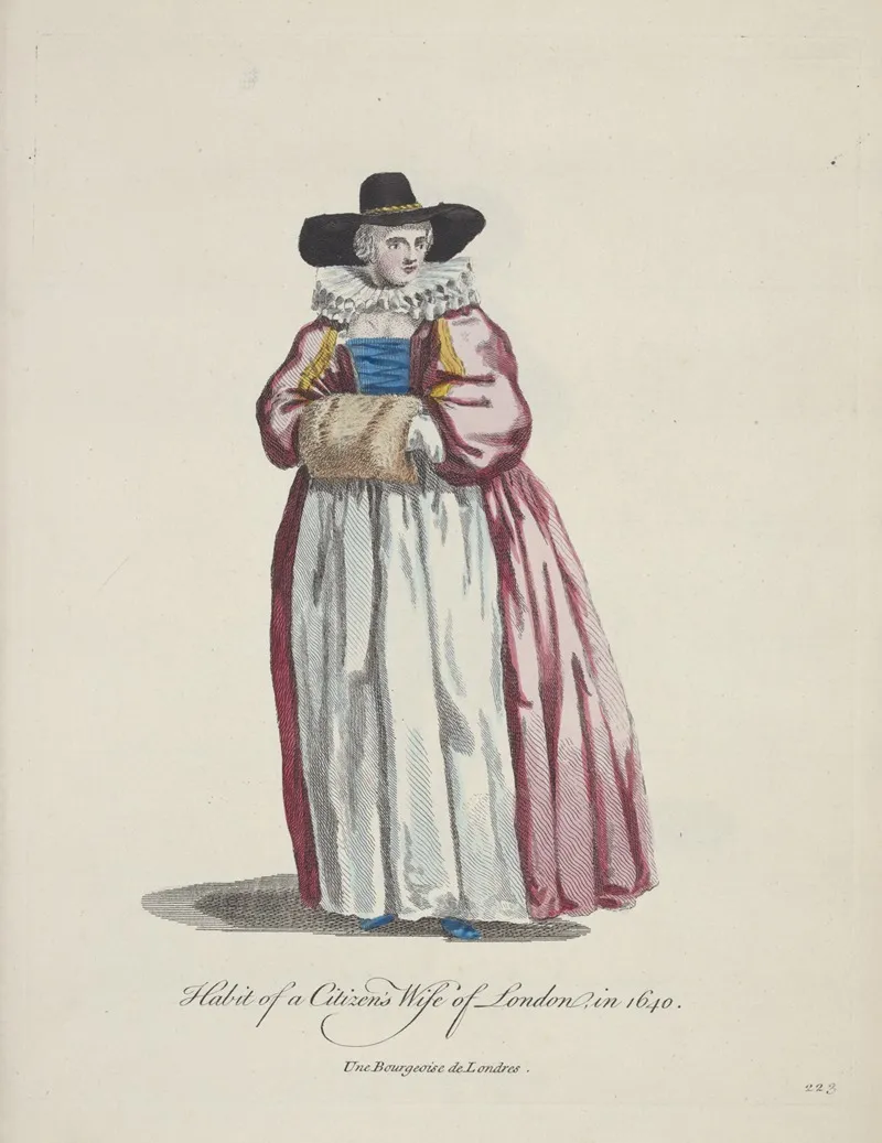Habit Of A Citizens Wife Of London In 1640 Une Bourgeoise De Londres