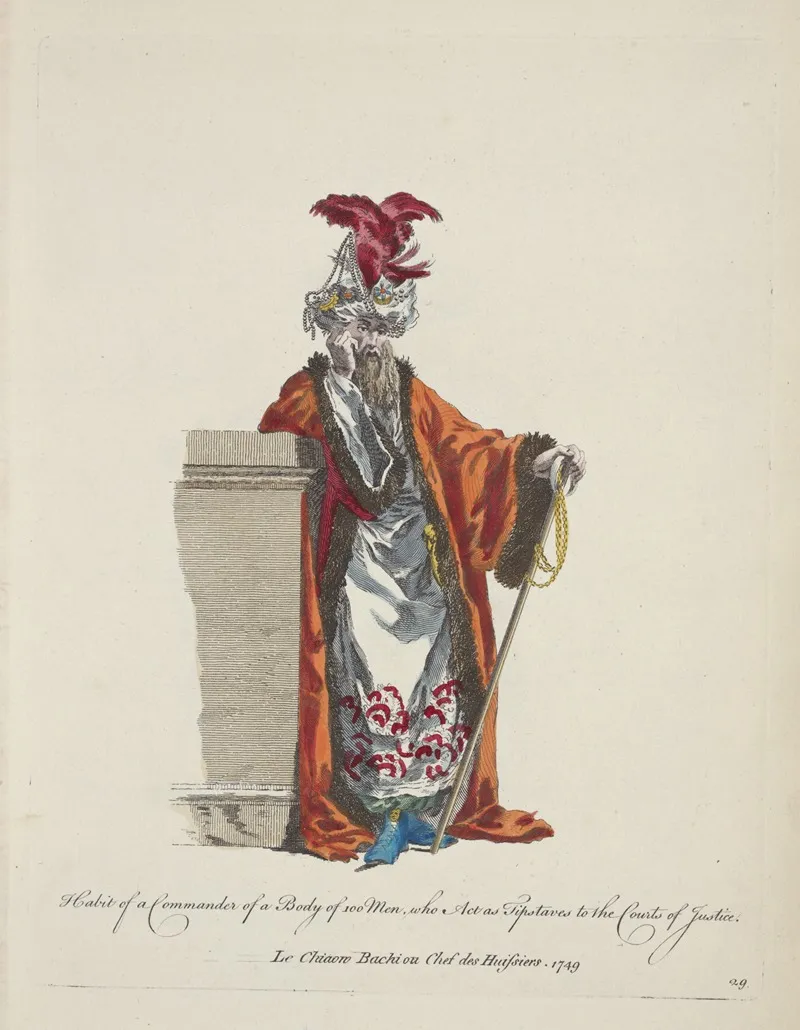 Habit Of A Commander Of A Body Of 100 Men Who Act As Tipstaves To The Courts Of Justice Le Chiaoro Bachi Ou Chef Des Huissiers 1749