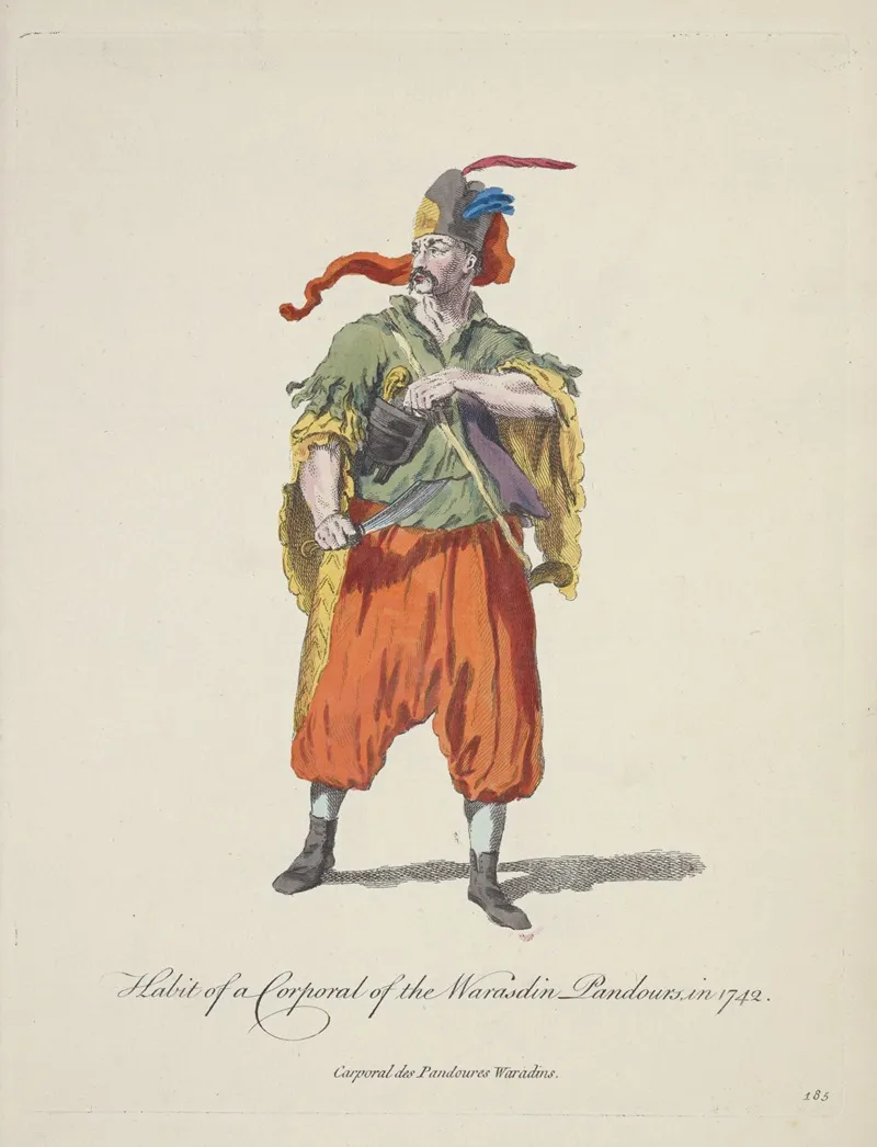 Habit Of A Corporal Of The Warasdin Pandours In 1742 Carporal Des Pandoures Waradins