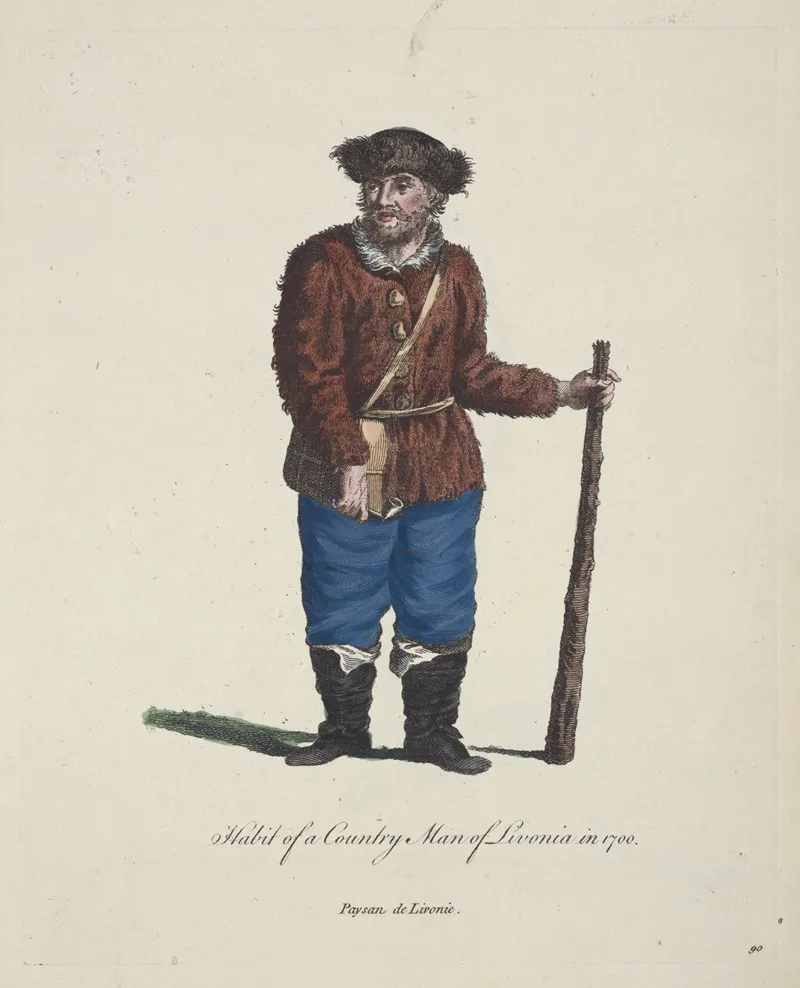 Habit Of A Country Man Of Livona In 1700 Paysan De Livonie