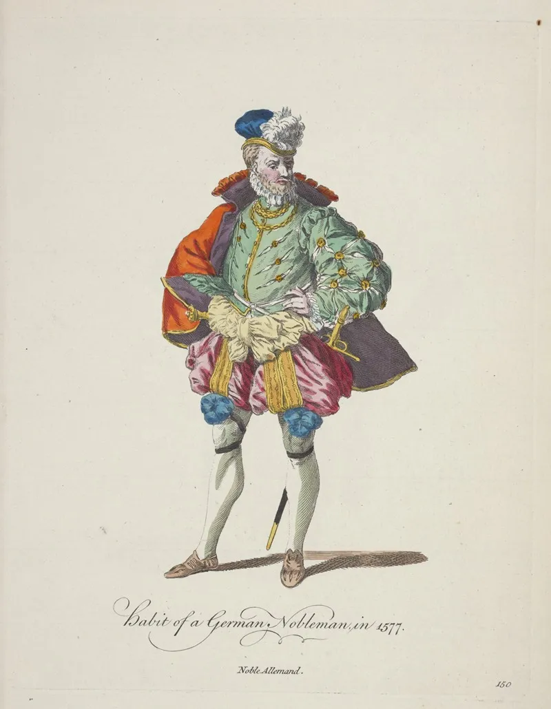 Habit Of A German Nobleman In 1577 Noble Allemand