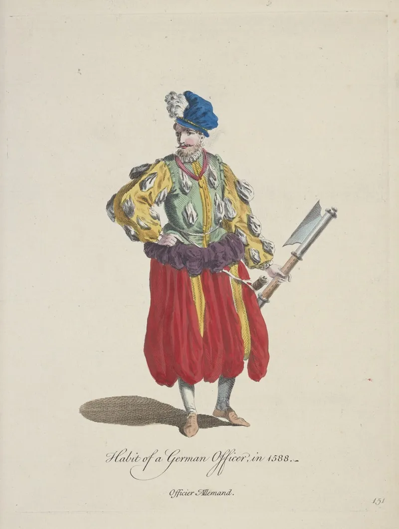 Habit Of A German Officer In 1588 Officier Allemand