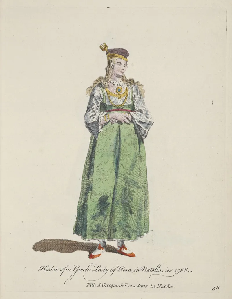 Habit Of A Greek Lady Of Pera In Natolia In 1568 Fille Dgrecque Dans La Natolie