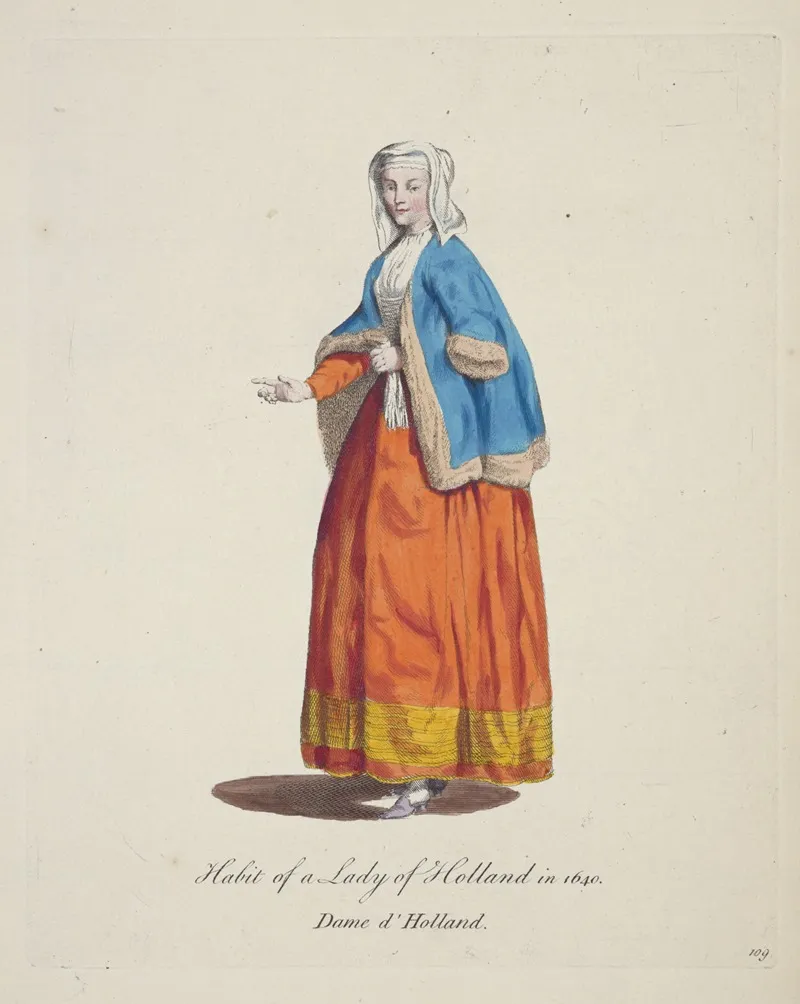 Habit Of A Lady In Holland In 1640 Dame Dholland