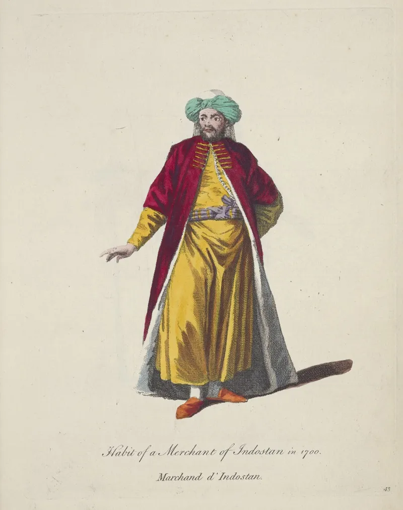 Habit Of A Merchant Of Indostan In 1700 Marchand Dindostan