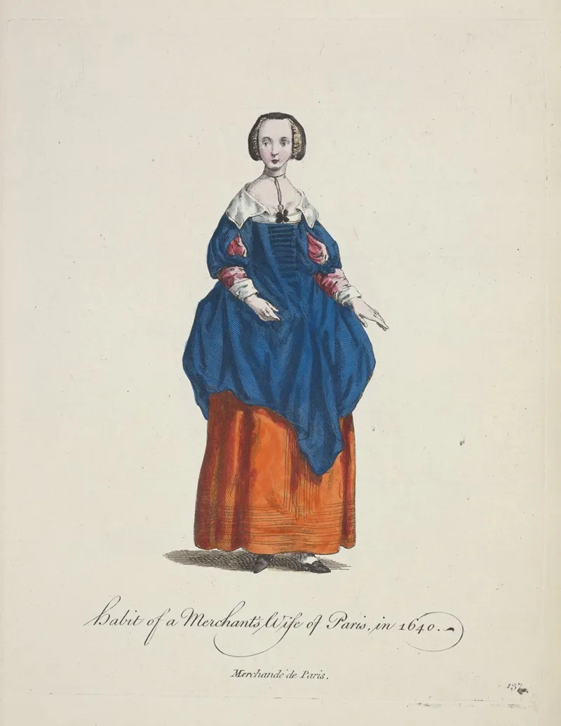 Habit Of A Merchants Wife Of Paris In 1640 Merchade De Paris