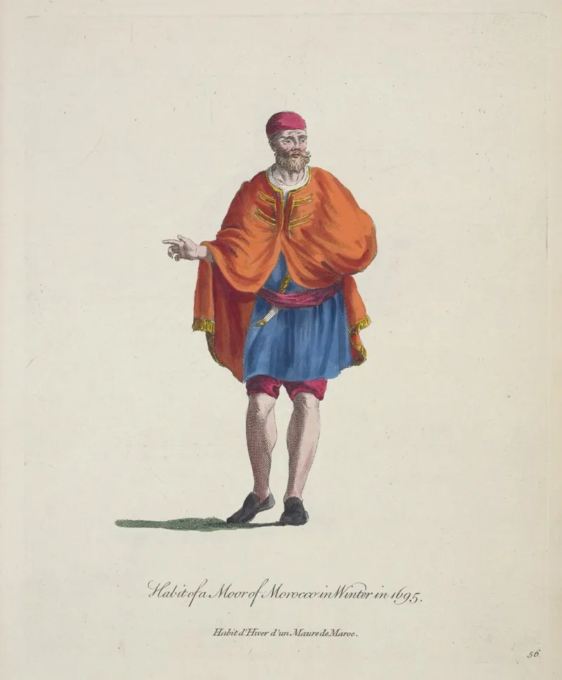 Habit Of A Moor Of Morocco In Winter In 1695 Habit Dhiver Dun Maure De Moroc