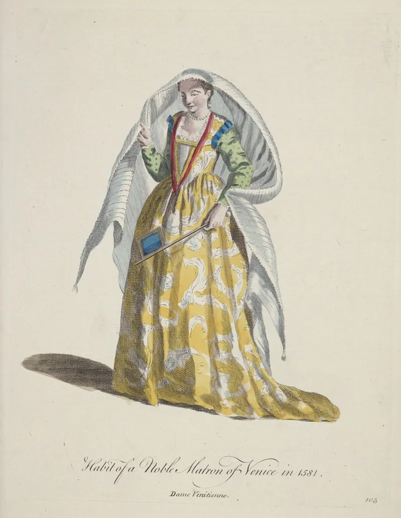 Habit Of A Noble Matron Of Venice In 1581 Dame Venitienne