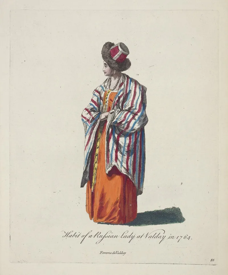 Habit Of A Russian Lady A Valday In 1764 Femme De Valday
