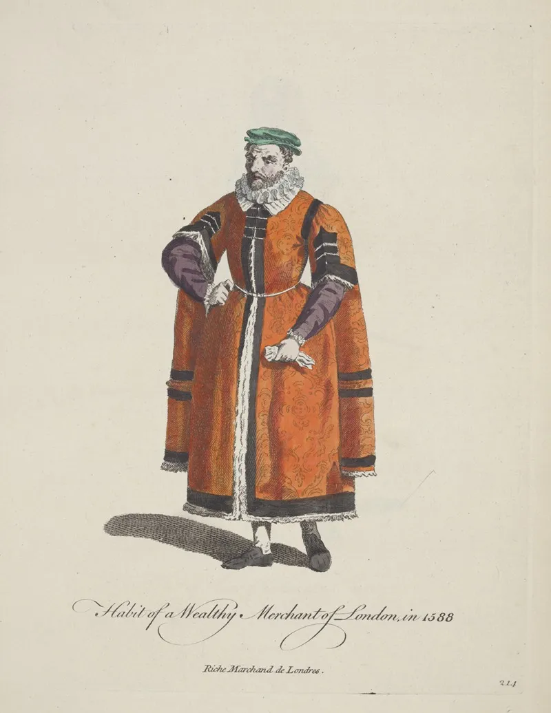 Habit Of A Wealthy Merchant Of London In 1588 Riche Marchand De Londres