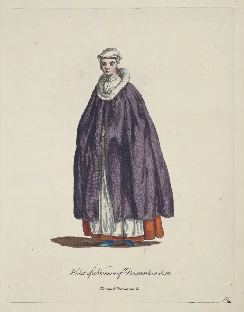 Habit Of A Woman Of Denmark In 1640 Femme De Dannemarck