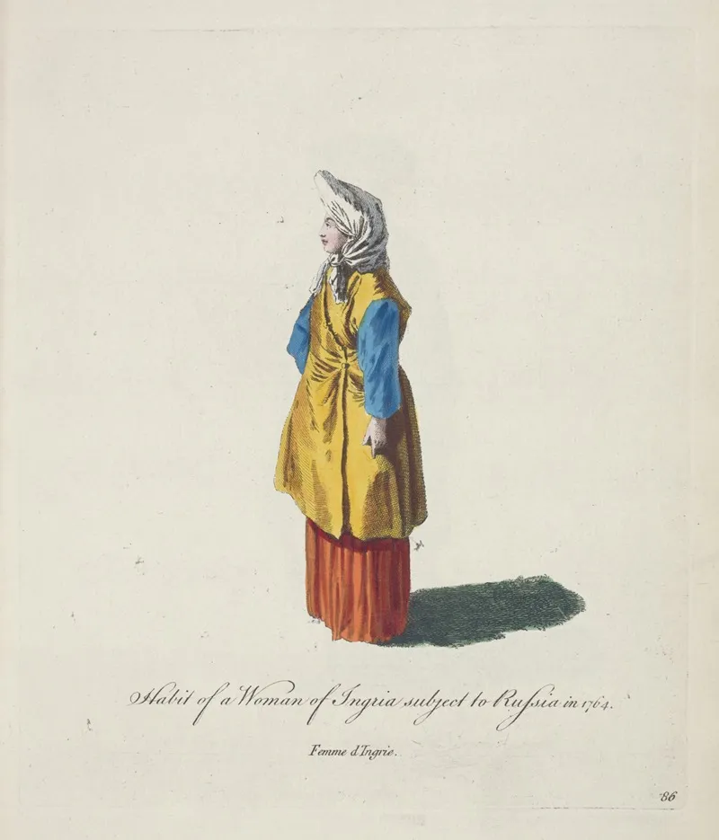 Habit Of A Woman Of Ingria Subject To Russia In 1764 Femme Dingrie