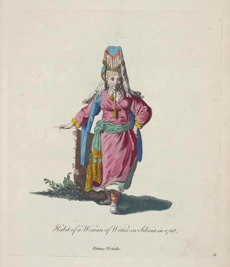 Habit Of A Woman Of Wotiac In Siberia In 1768 Femme Wotiake