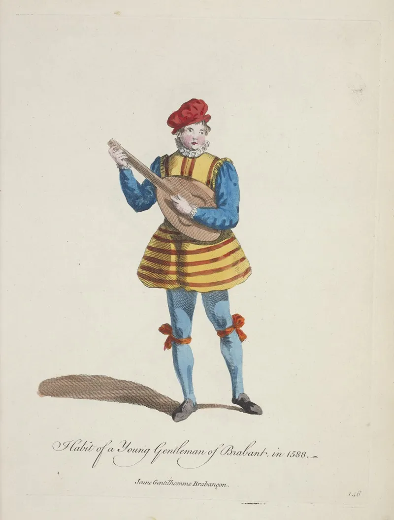 Habit Of A Young Gentleman Of Brabant In 1588 Jeune Gentilhomme Brabancon