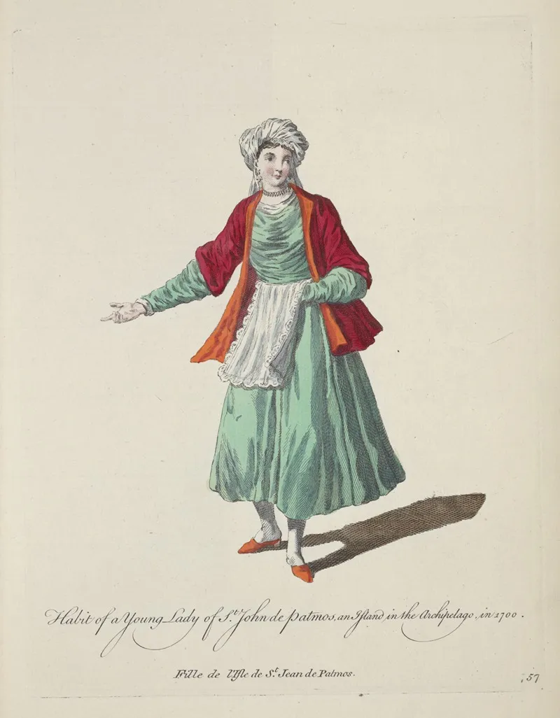 Habit Of A Young Lady Of St John De Patmos And Island In The Archipelago In 1700 Fille De Lisle De St Jean De Patmos