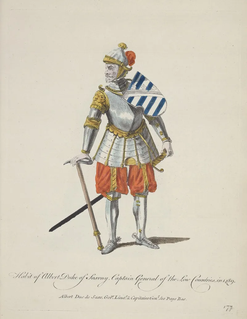 Habit Of Albert Duke Of Saxony Captain General Of The Low Countries In 1489