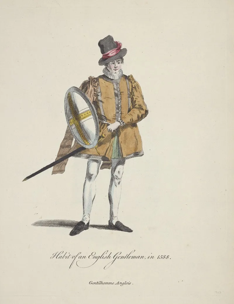 Habit Of An English Gentleman In 1588 Gentilhomme Anglois