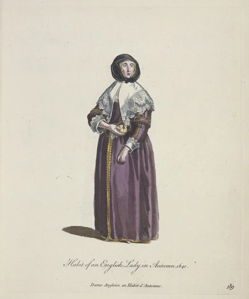 Habit Of An English Lady In Autumn 1641 Dame Angloise En Habit Dautomne