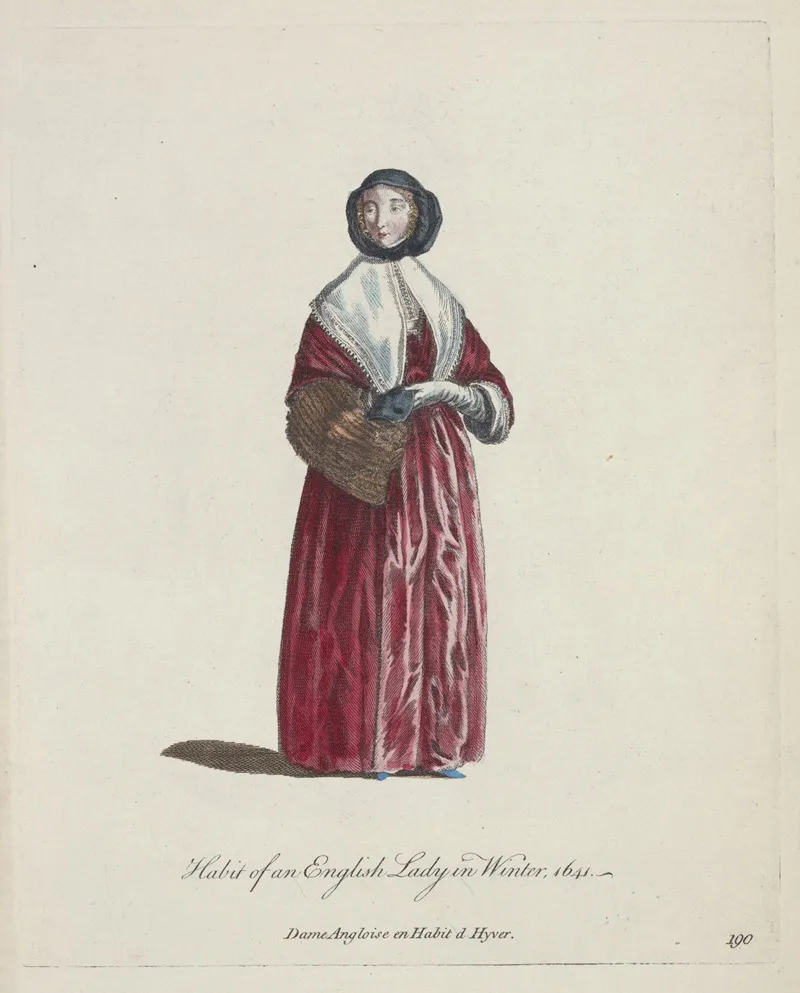 Habit Of An English Lady In Winter 1641 Dame Angloise En Habit Dhyver