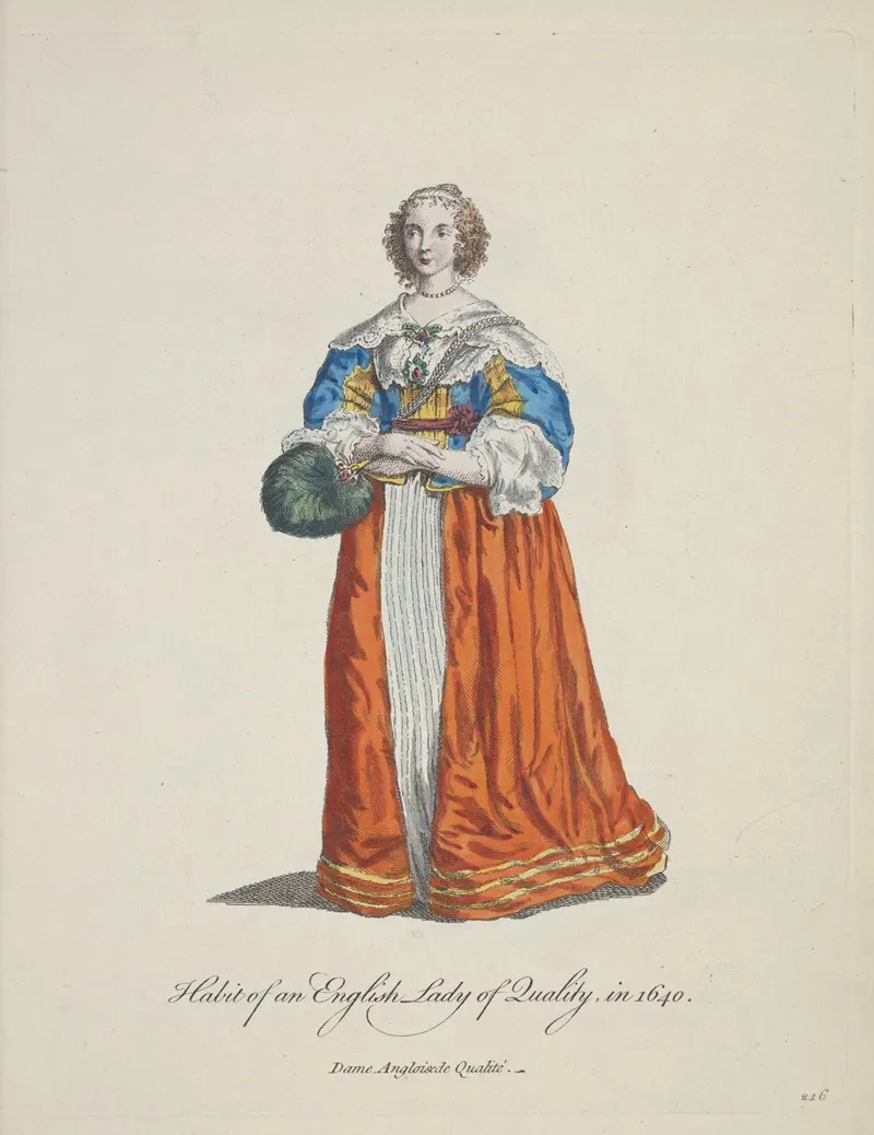 Habit Of An English Lady Of Quality In 1640 Dame Angloisede Qualite