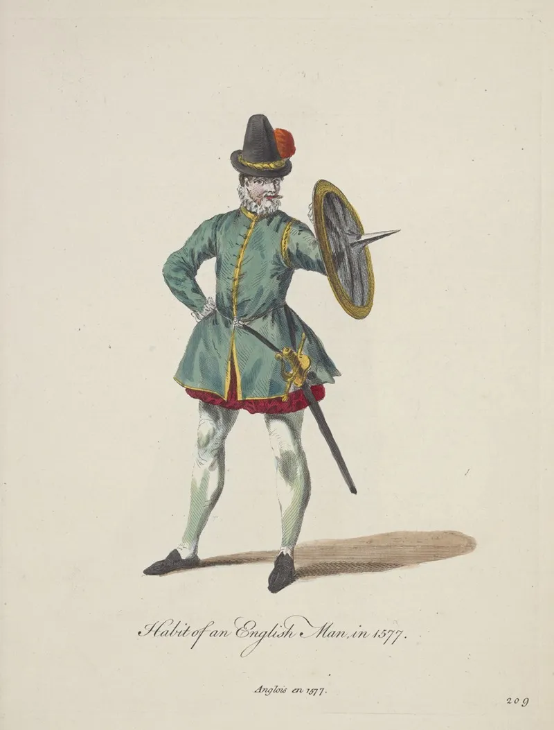 Habit Of An English Man In 1577 Anglois En 1577