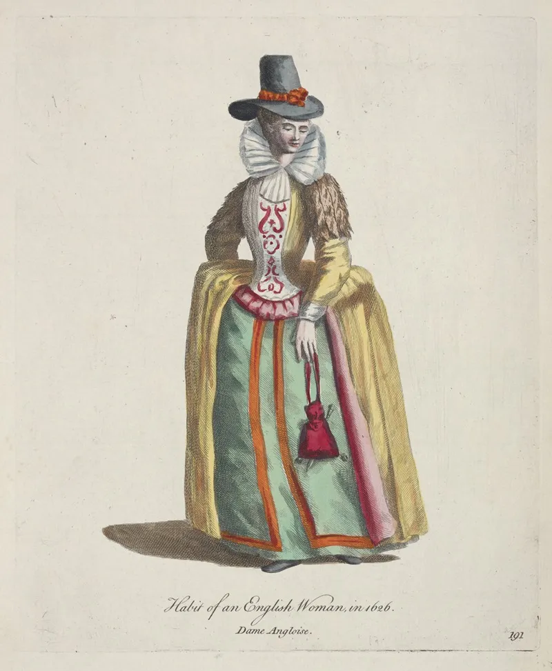 Habit Of And English Woman In 1626 Dame Angloise