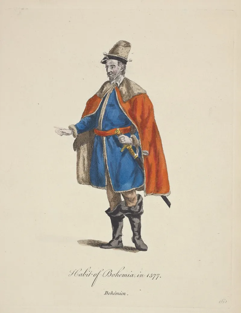 Habit Of Bohemia In 1577 Bohemien by Charles Grignion - Canvas Print