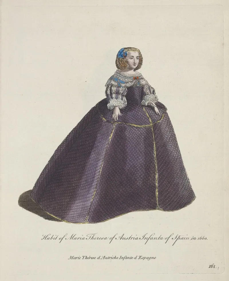 Habit Of Maria Theresa Of Austria Infanta Of Spain In 1660 Marie Therese Dautriche Infante Despagne