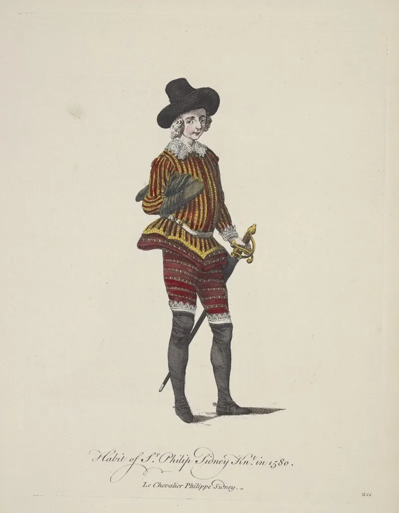 Habit Of Sir Philip Sidney Kent In 1580 Le Chevalier Philippe Sidney