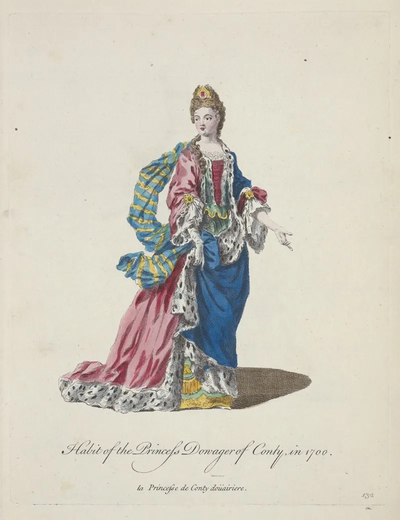 Habit Of The Princess Dowager Of Conty In 1700 La Princesse De Conty Douairiere