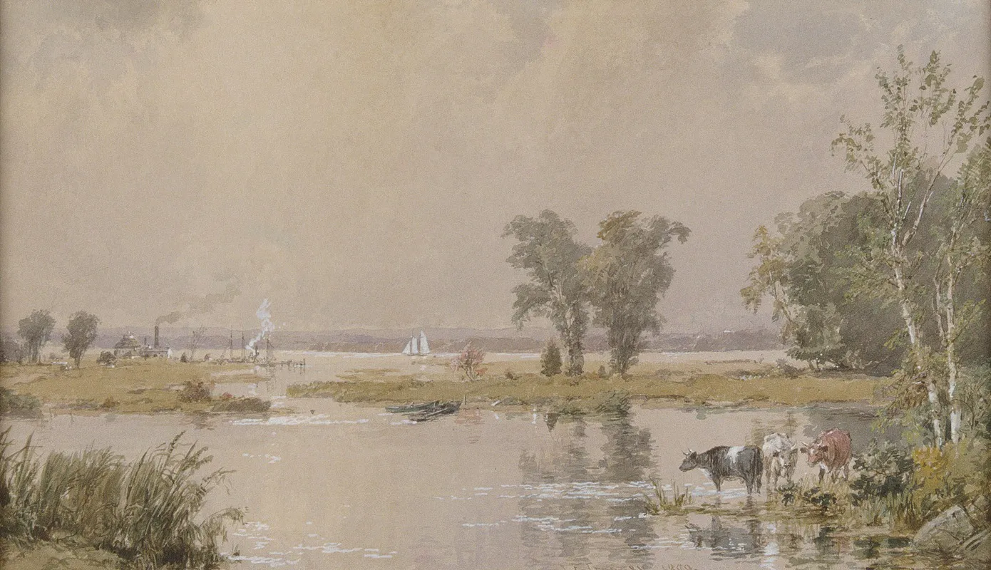 Hackensack Meadows by Jasper Francis Cropsey - Canvas Print