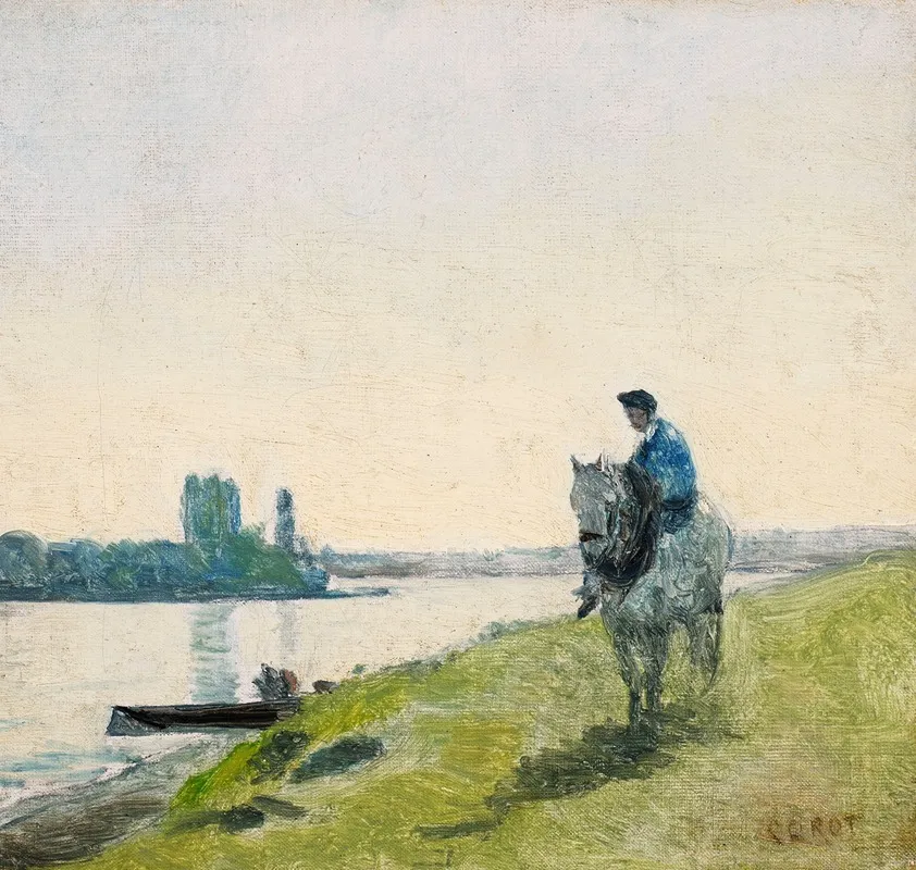 Haleur De Bateau Sur Son Cheval