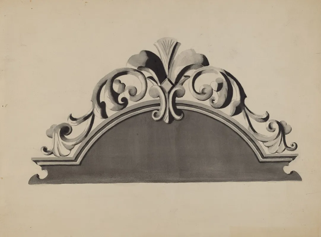Half Canopy Carved Bed 2 by Dorothy Posten - Canvas Print