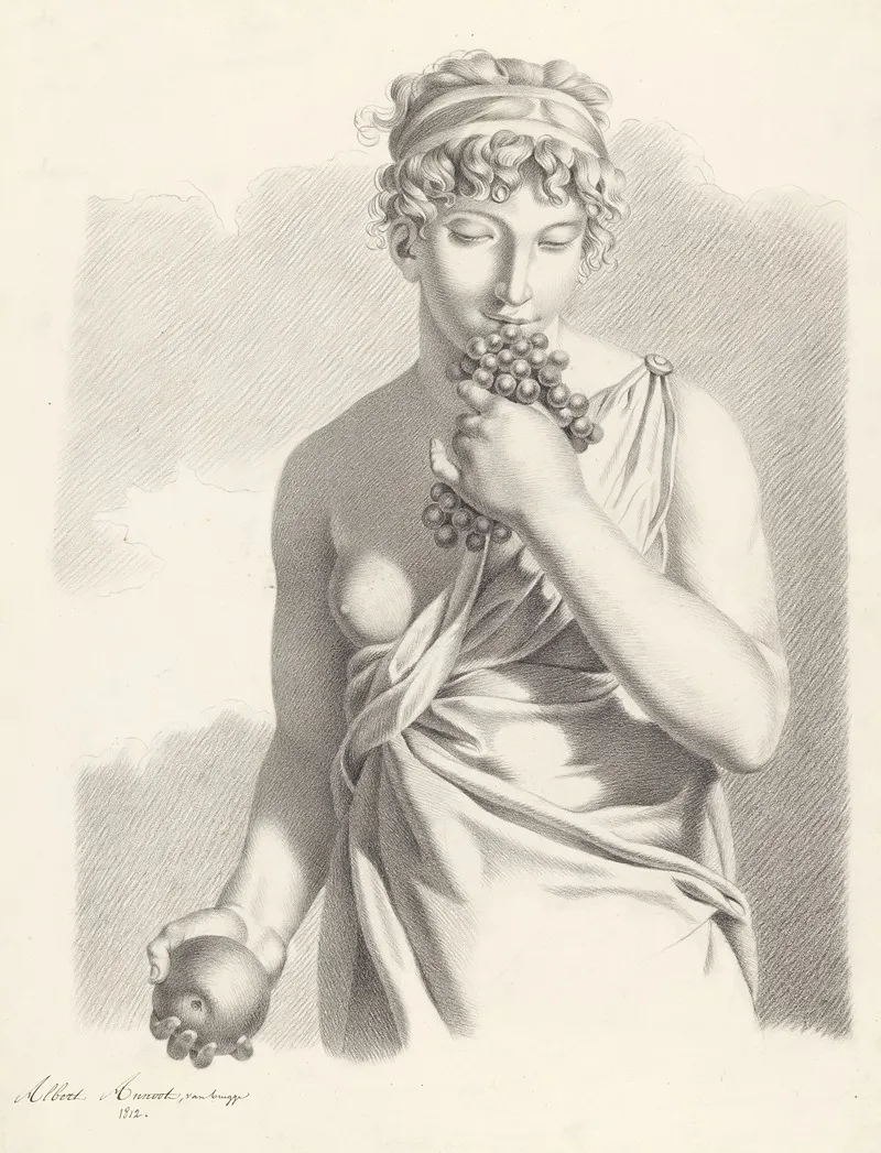 Half Figure Of A Woman With Fruits
