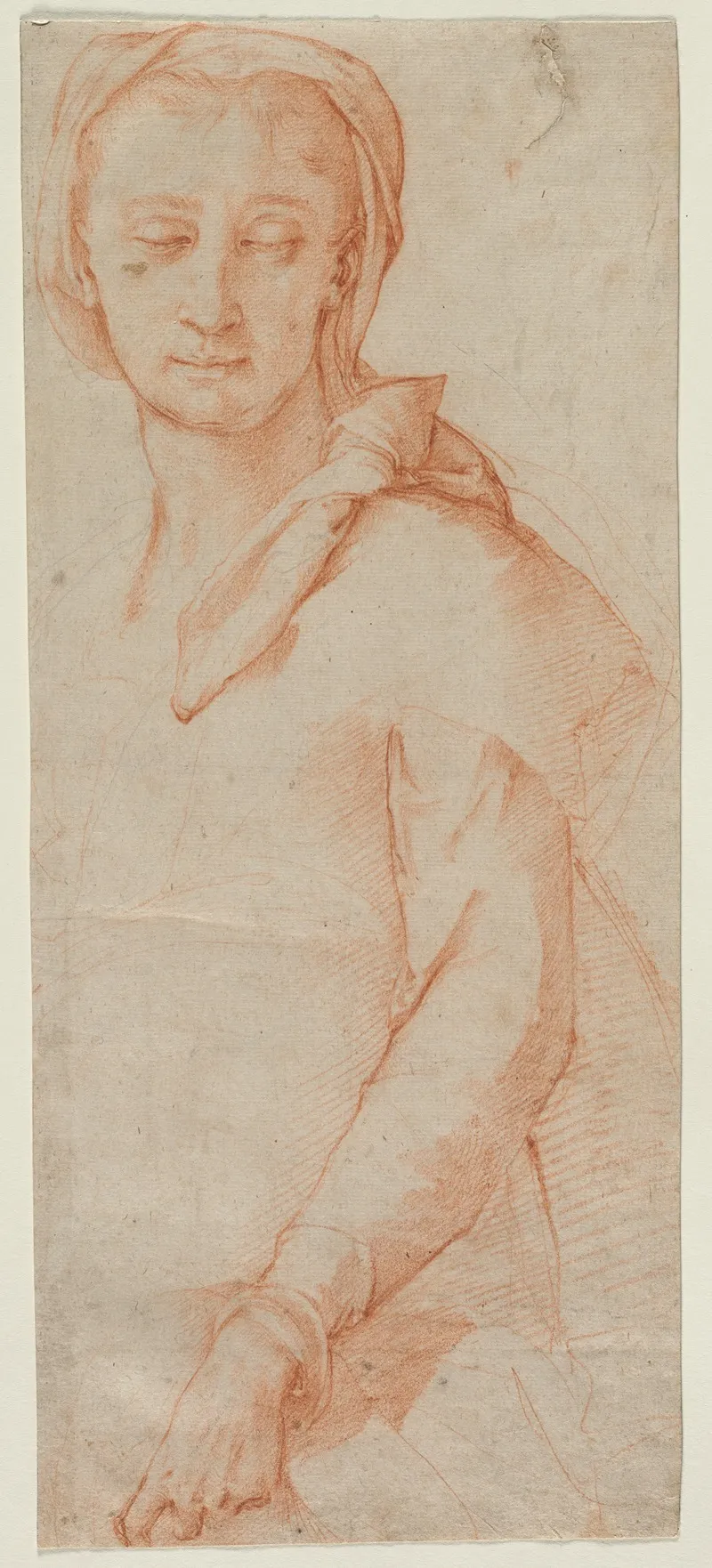 Half Length Figure Study Of A Woman by Ludovico Cardi Cigoli - Canvas Print