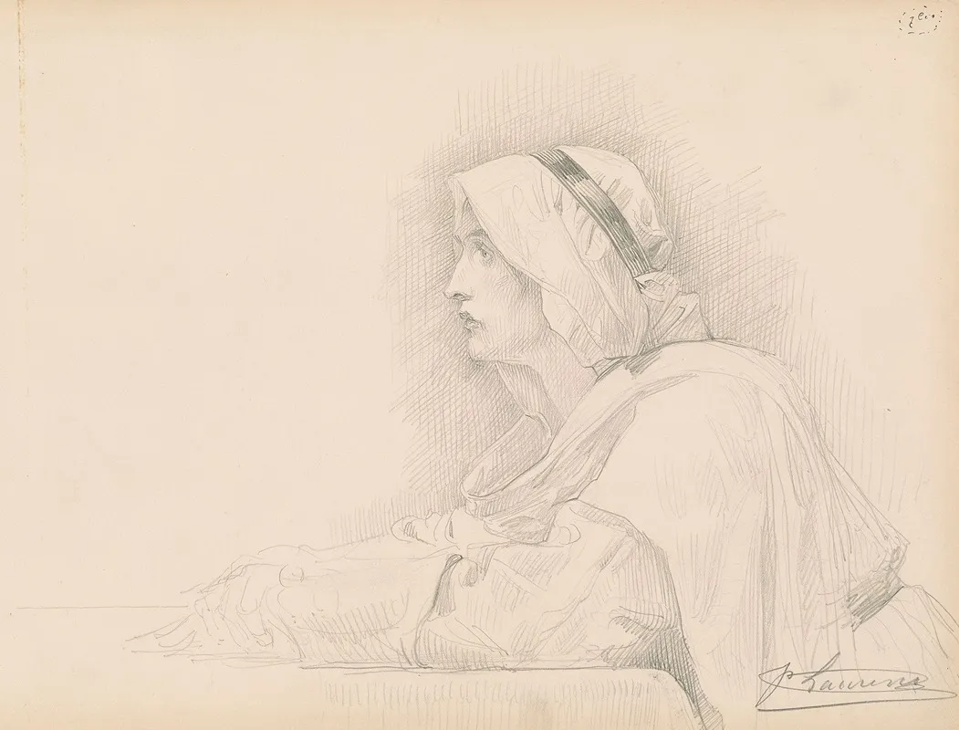Half Length Of A Woman In Mediaeval Dress