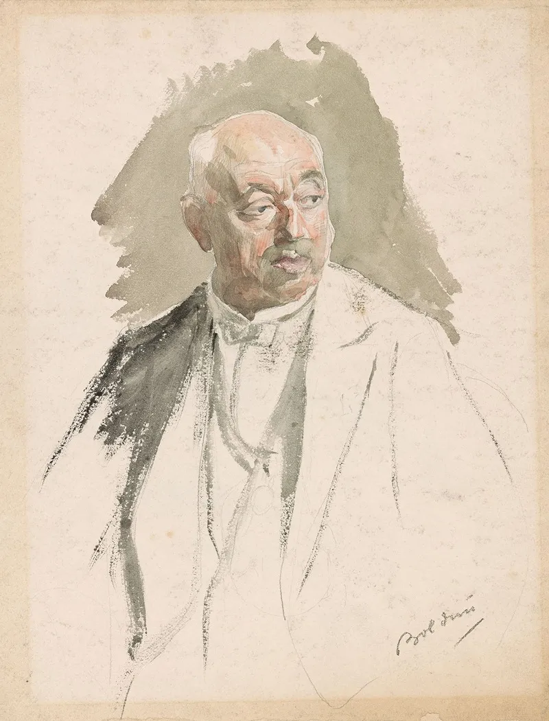 Half Length Study Of An Elderly Man In Evening Dress