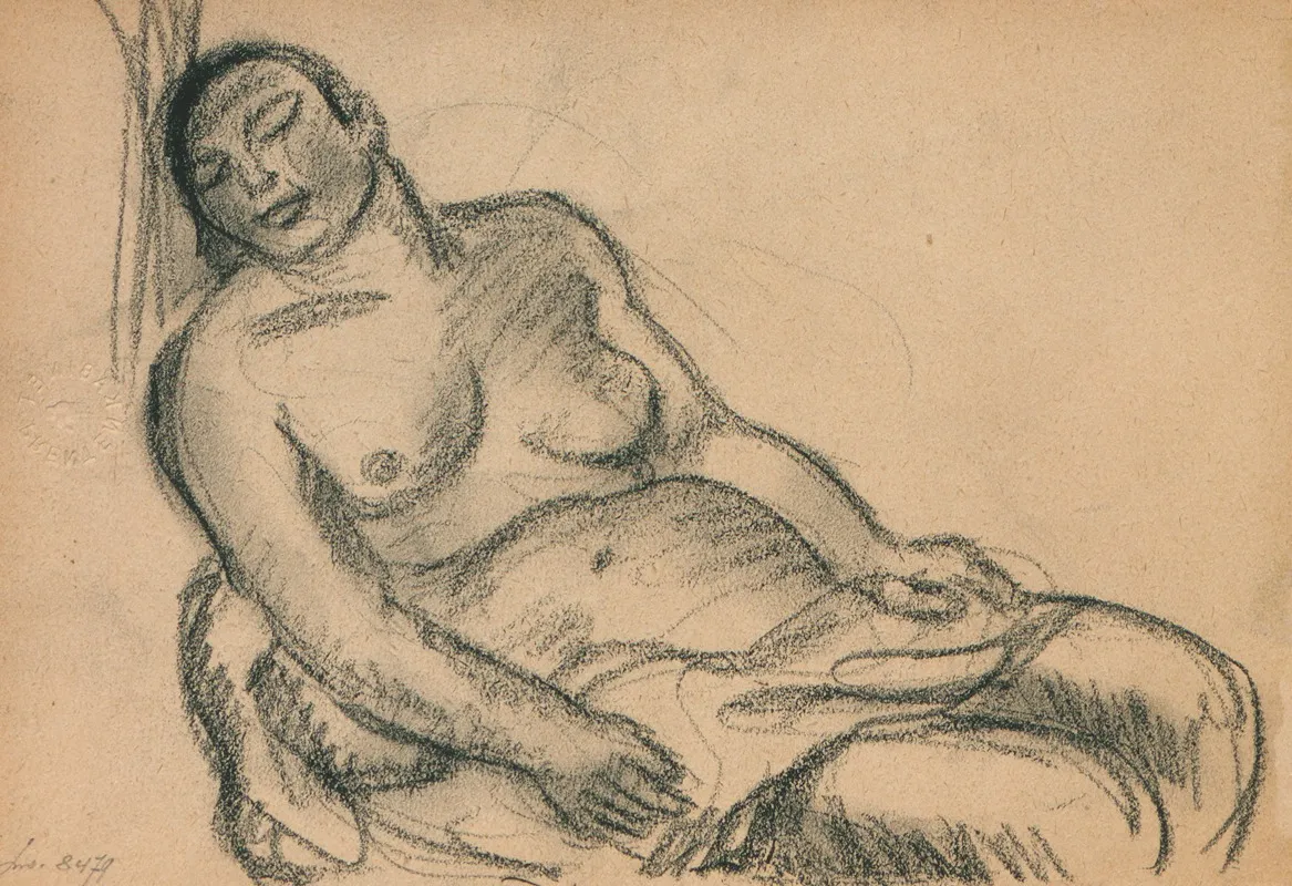 Halfnaakte Slapende Vrouw