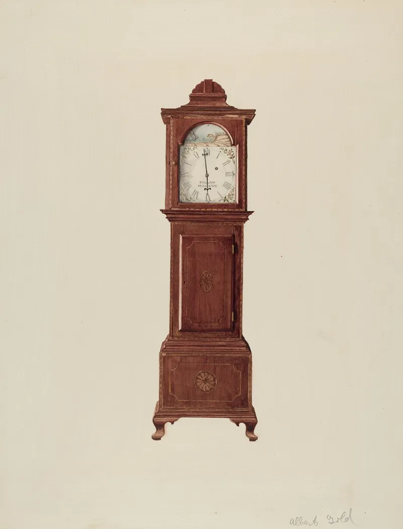 Hall Clock Miniature by Albert Gold - Canvas Print