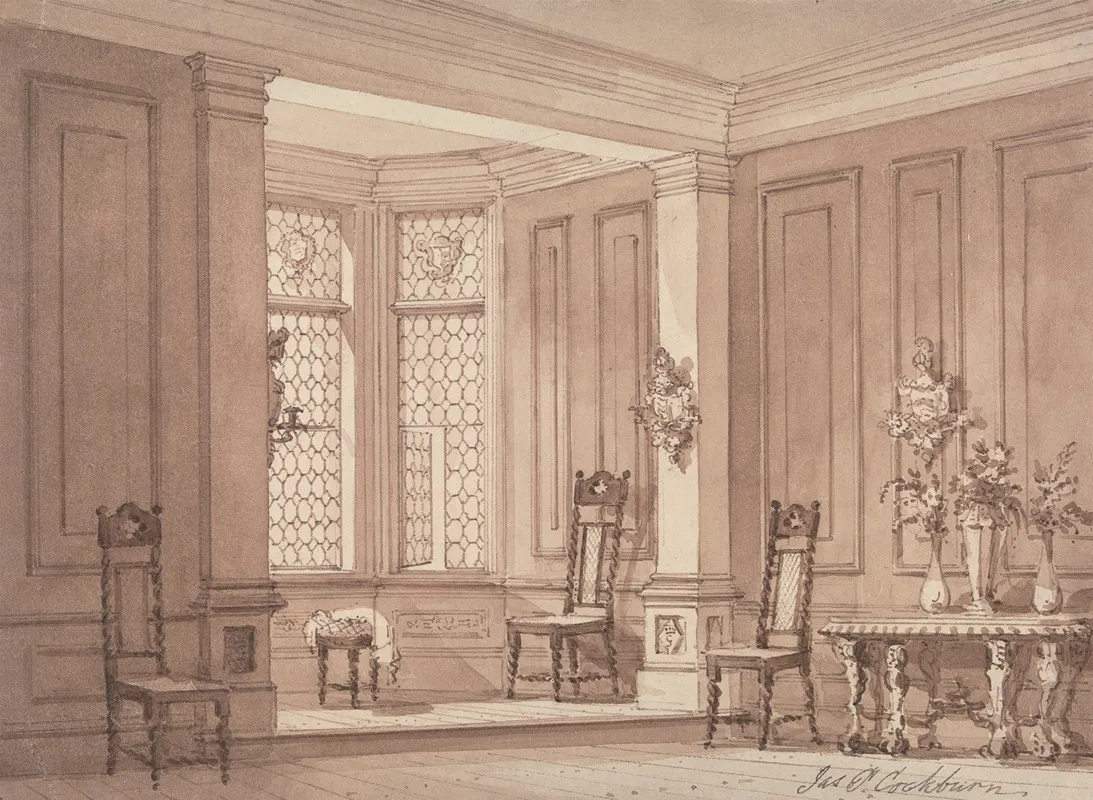 Hall In A Gothic Mansion