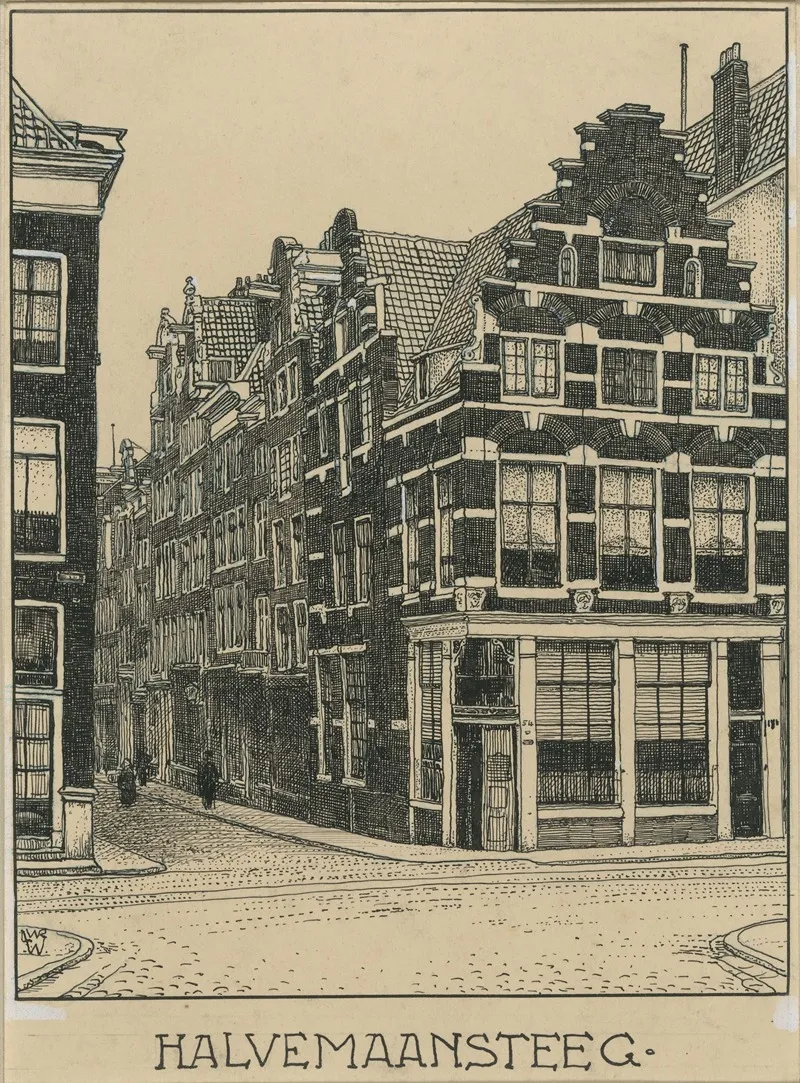 Halvemaansteeg Te Amsterdam by Willem Wenckebach - Canvas Print