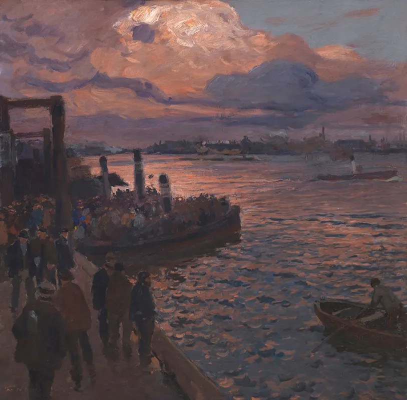 Hamburger Hafen Im Abendlicht