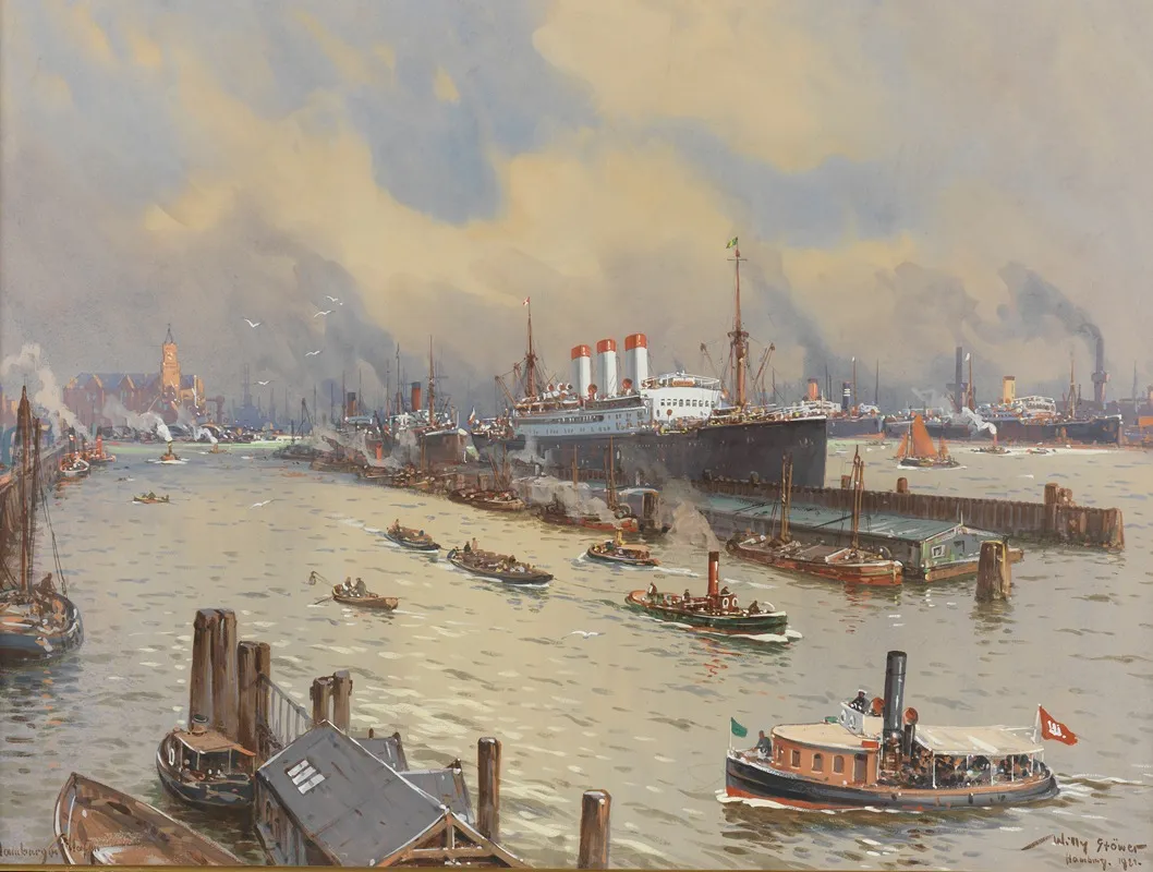 Hamburger Hafen Mit Der Cap Polonio Und Der Kehrwiederspitze
